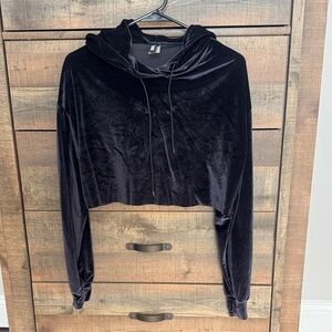 Triangl Swimwear Dark Velvet Crop Hoodie